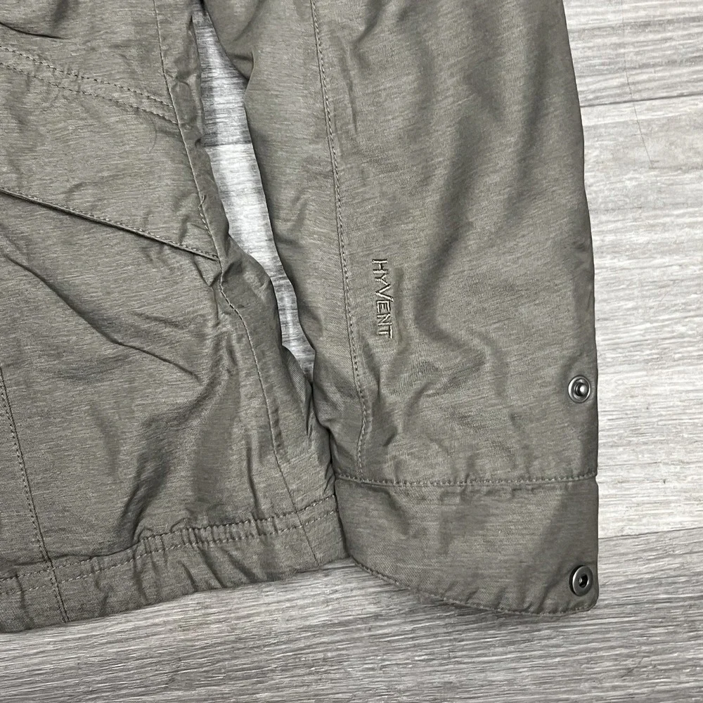 The North Face HyVent‎ Hooded Parka Jacket Womens Small Olive Green Brown 3 in 1